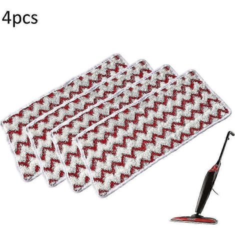AURA Lot de 4 lingettes de rechange en microfibre pour balai vapeur Vileda Steam XXL Power Pad, idéales pour le nettoyage des sols en parquet et en linoléum. (1/5)