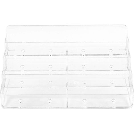 Porte-cartes de visite, porte-cartes de visite en acrylique à 8 compartiments pour bureau, support pour cartes de visite de bureau (1/4)