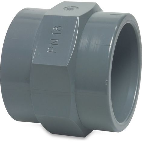 Mega Gewindemuffe PVC-U 25 mm x 1/2 Zoll Klebemuffe x Innengewinde 10 bar, grau