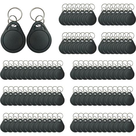 100 Porte-clés RFID, ABS, 13,56 MHz, ISO14443A, MIFARE Classic 1K, pour contrôle d'accès (1/5)