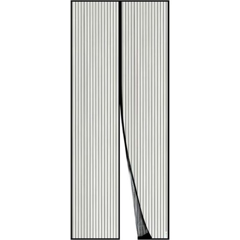 Moustiquaire Magnétique Pour Porte, Rideau en Maille, Joint Magnétique de Haut en Bas avec Fermeture Automatique, Maintient l'air frais à l'intérieur (90x210cm, Noir) (1/4)