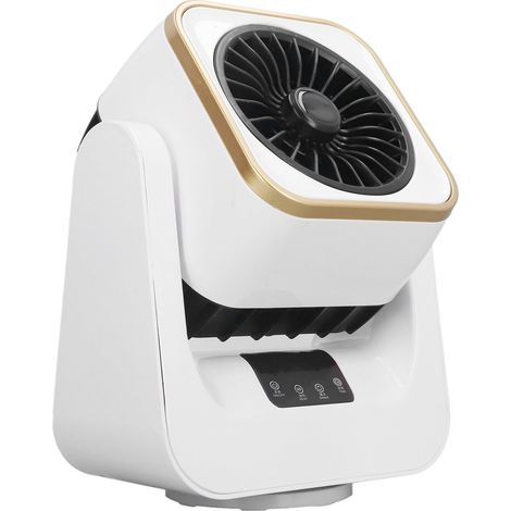 Chauffage d'appoint de bureau, petit radiateur électrique à double usage (froid/chaud) avec télécommande, idéal pour la maison, le bureau ou une chambre d'étudiant (UE 220 V, 1000 W, noir). (1/5)