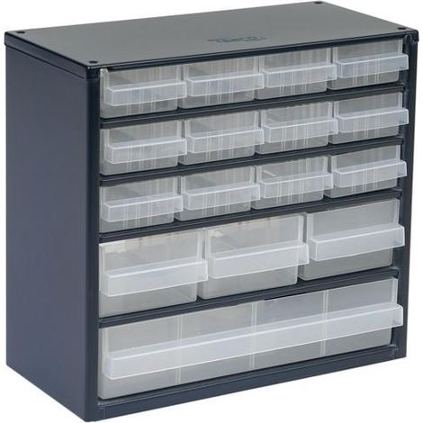 Raaco 5733439137560 Caja metálica azul oscuro 16 cajones