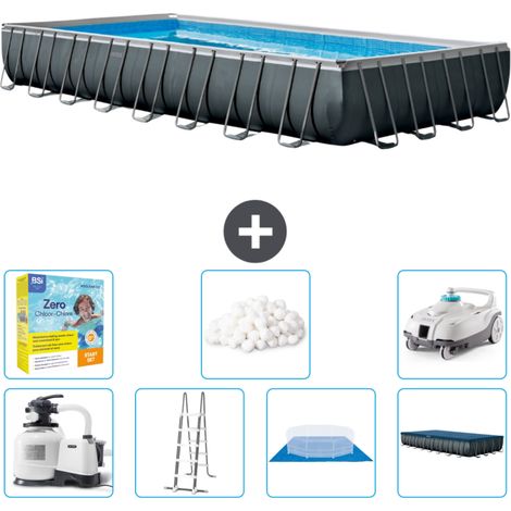 Piscine Intex rectangulaire Ultra XTR Frame - 975 x 488 x 132 cm - Comprend des Accessoires CB51
