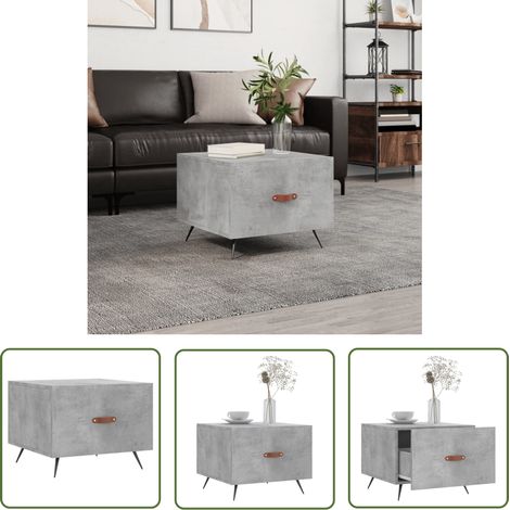 The Living Store Couchtisch Betongrau 50x50x40 cm Holzwerkstoff - Couchtisch - Wohnzimmerstil - Betonoptik - Holzmöbel - Sideboard (1/5)