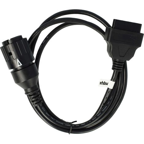 vhbw OBD2 Adapter 10 Pin to OBD2 16Pin compatible with BMW R 1200 RR 1200 R K27 Motorbike - 150 cm