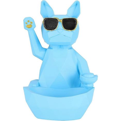 Boîte de rangement déco chat cartoon antidérapante pour télécommande et clés, étui organiseur bleu, accessoire maison (1/5)