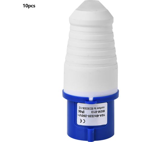 Packung mit 10 BEM-013 Industrie-Steckverbindern, 3-adrig, wasserdicht nach IP44, 16 A, 220–250 V (1/5)
