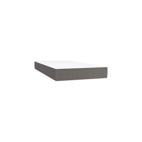 Matelas de lit à ressorts ensachés Gris 100x200x20 Similicuir (1/5)