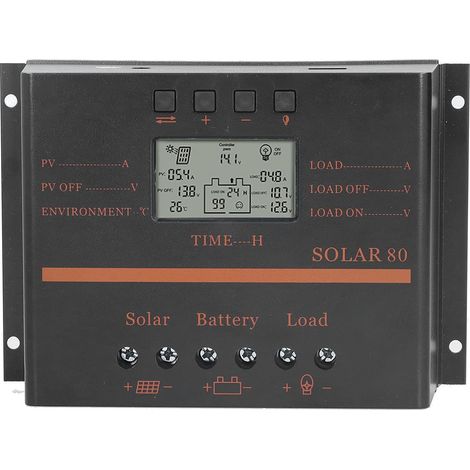 Solarladeregler, langlebiger Photovoltaik-Solarladeregler PWM 80A 12V/24V USB-Solarregler für den Heimgebrauch Pfeffermühlen (1/5)