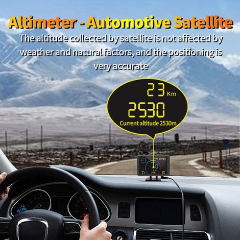4,7-Zoll-Digital-GPS-Tachometer/Kilometerzähler mit HUD-LCD-Display und Überlastalarm für das gesamte Fahrzeug (5–24 V, Crezuo)