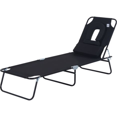 Transat pliable inclinable JUAN noir (1/4)