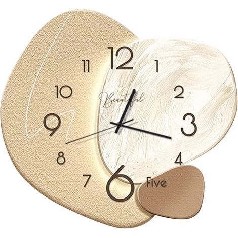 Horloge murale silencieuse et créative de style scandinave moderne en porcelaine cristalline, fonctionnant sur piles. Décoration idéale pour l'école, le salon, la cuisine ou le bureau.