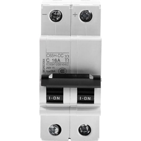 Disjoncteur C65H-DC 2P 250V DC Solar Energy Air Switch Amps (16A) (1/4)