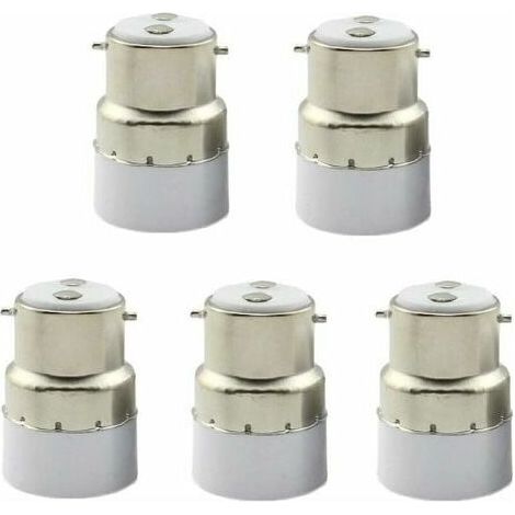 Paquet de 5 convertisseurs de douille d'ampoule B22 à E14 Douille de douille B22 Passer au support de lampe adaptateur standard E14 (1/4)