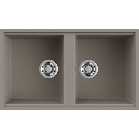 Lavello Elleci Incasso 2 vasche 83,6x48,8 Best 450 Sottotop Keratek Plus Grigio Dove Grey LKB45093BSO (1/2)