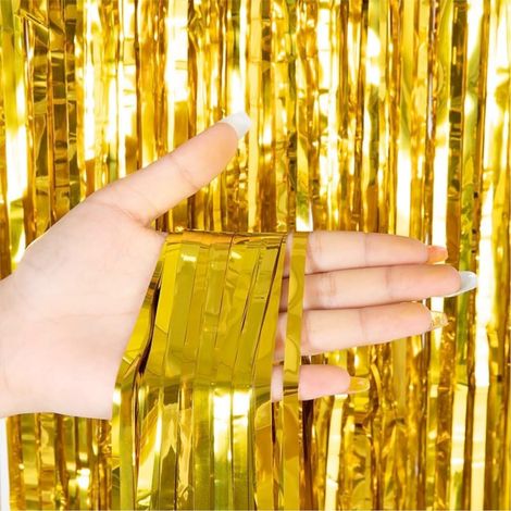 Rideau à paillettes — 200 x 100 cm — Idéal pour les décorations de fêtes, mariages et anniversaires — doré