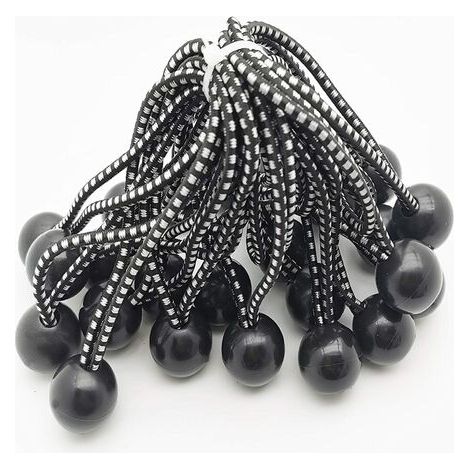 RHG 40 Tendeur Elastique Caoutchouc Professionnel avec Boule (Noir 150 mm) pour Tentes, Bâches, Affiches. Tendeur Bâche, Sangle Élastique, Support de Bâche, Caoutchouc de Bâche, Tendeur Caoutchouc. (1/4)