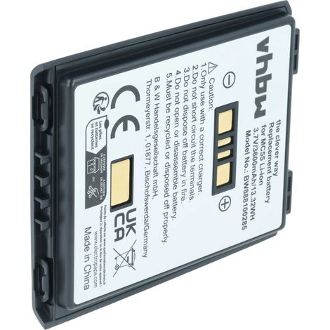 vhbw Batterie remplacement pour Symbol BTRY-MC55EAB02, 82-111094-01, U60493 pour ordinateur mobile PDA scanner (3600mAh, 3,7V, Li-ion)
