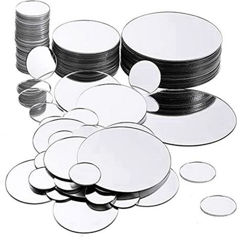 Miroir Ronde Adhésif - Acrylique - Pour Projets DIY Décoration Murale Fêtes Mariages - 100 Pièces (50x1 Pouces 25x2 Pouces 25x3 Pouces) (1/5)
