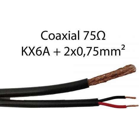 [JAMAIS UTILISE] Touret de 49m de Câble Mixte Composite GIGAMEDIA Vidéo Caméra KX6 A + Alimentation 2x0.75mm2 - KX6275T5 (1/3)