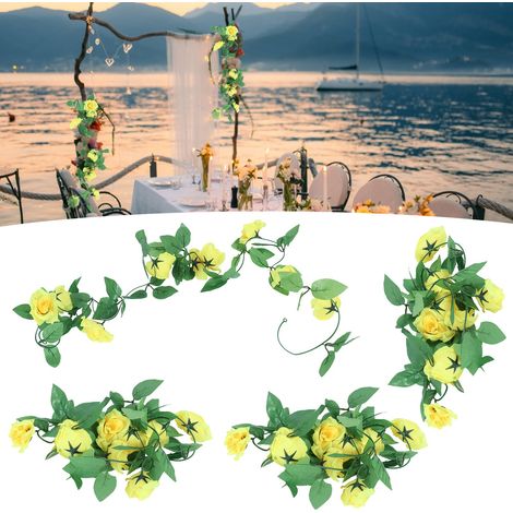 [Roses Artificielles DIY] [Fleur de Mariage] [240cm/4pcs] [Silk Colorées Décorations Festives] (1/5)
