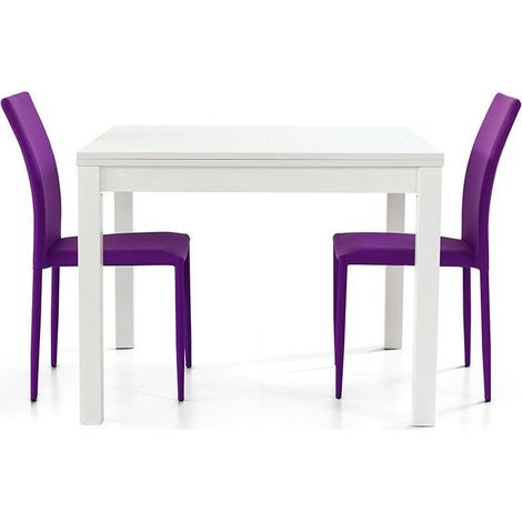 Tavolo Legno Quadrato Apertura a Libro Bianco Frassinato Dimensione Tavoli: 90 x 90 - Dimensione aperto: 180 x 90 (1/3)
