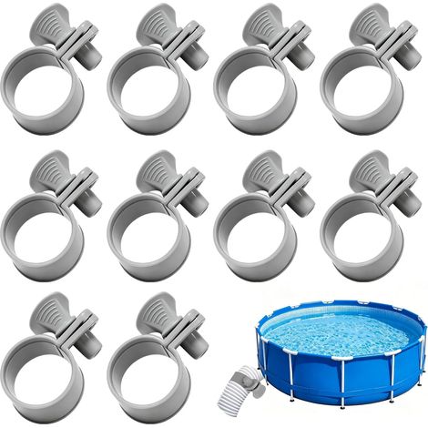 10 Pièces Collier De Serrage Plastique Pour Tuyau Piscine,32mm Colliers de serrage réglables, Pompes de Piscine, Filtres à Sable, Bassins et Jardin (1/5)