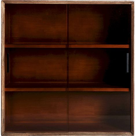 Vitrine modulable en bois style colonial - marron et verre ambré (1/5)