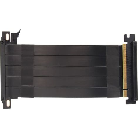 Câble riser PCIe 4.0 x16 haute vitesse, flexible, double face, coudé à 180°, pour carte graphique RTX 4090 et RX 7900 XT, noir, 40 cm / 15,7 pouces (1/5)