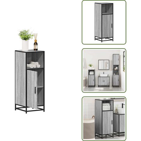 Badschrank Grau Sonoma 35x37,5x100 cm Holzwerkstoff - Badschrank - Badschränke - Badezimmerschrank - Badezimmerschränke