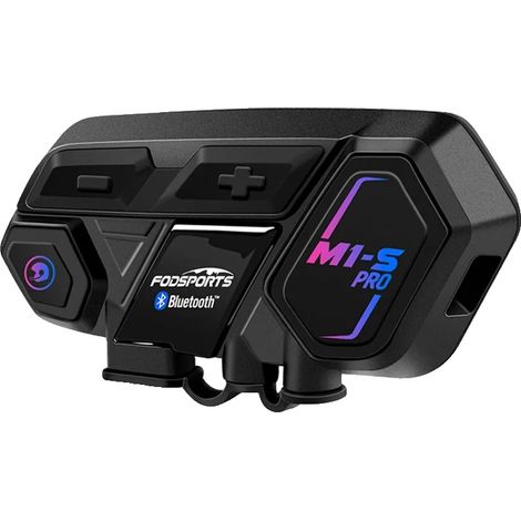 Intercom de Moto, Portée Maximale de 2000m, Batterie de 900mAh, Bluetooth 5.0, Prend en Charge 8 Motards, Étanche IP65 (1/5)