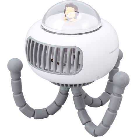 Mini ventilateur portable à pince avec trépied flexible, 4 vitesses, rotatif, sans pales, pour bureau, voiture, berceau, vélo, tapis de course. (1/5)