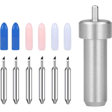 Ersatzklingen für Cricut Joy Xtra/Extra, 1 Klingenhalter und 6 Schneidklingen, Feinschneideklinge, für Cricut-Messer mit Feinschnittklingen 30°/45°/60° (1/5)