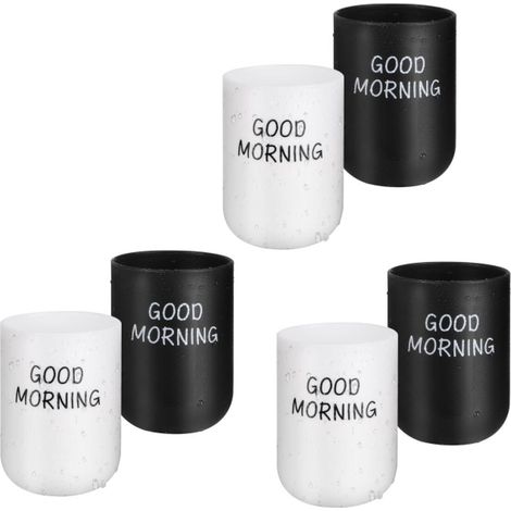 Juego de 6 vasos para cepillos de dientes, soporte de plástico para cepillos de dientes, vaso para cepillos de dientes para niños, ideal para viajes, camping y baño. (1/5)