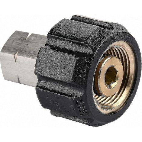 Adaptateur de nettoyeur haute pression, raccord femelle M22 métrique vers filetage mâle 1/4 NPT, résistant à 5000 PSI, connecteur robuste pour lance et pistolet, pièce de rechange compatible. (1/3)