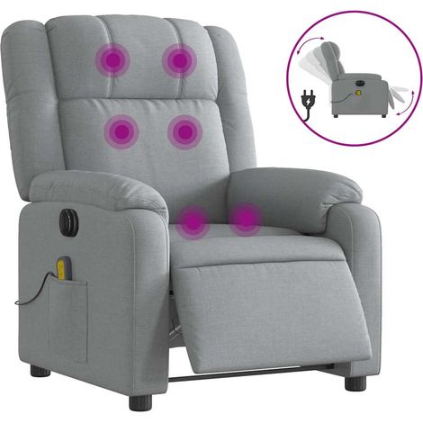 Maison Exclusive - Sillón reclinable de masaje eléctrico tela gri