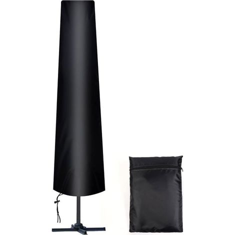 Housse de parasol droit Ø 300 cm, en tissu Oxford 210D imperméable et résistant aux intempéries, aux UV et à la neige. (1/5)