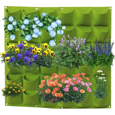 Giardino verticale autonomo a 64 tasche – per coltivare insalate, fragole, fiori – ideale per città e casa (verde resistente) (1/5)