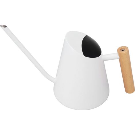 Arrosoir à long bec inox antirouille, pot d’arrosage poignée bois pour jardin bonsaï intérieur extérieur blanc (1/5)