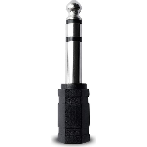Adaptador audio estereo jack 3.5 hembra - jack 6.35 macho  Negro (1/4)