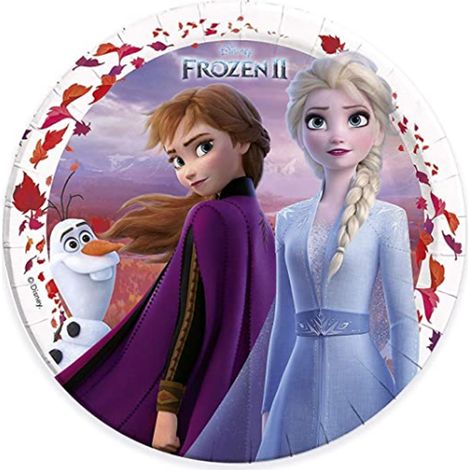 Frozen II Piatti Grandi 23 cm Set 8 Pz Festa Compleanno Bambina Principesse (1/3)