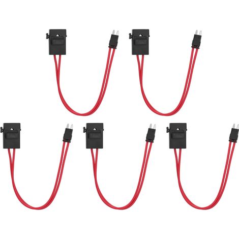 Porte-fusibles auto 5 pièces mini 20A 16AWG avec 5 fusibles ACK S 10,9mm connecteur prolongateur fil robuste pour véhicule ATM (1/5)