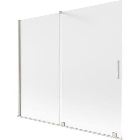 Mexen Velar mampara de ducha corredera de 2 hojas 180 x 150 cm, escarchado, níquel cepillado - 896-180-000-31-97 (1/2)