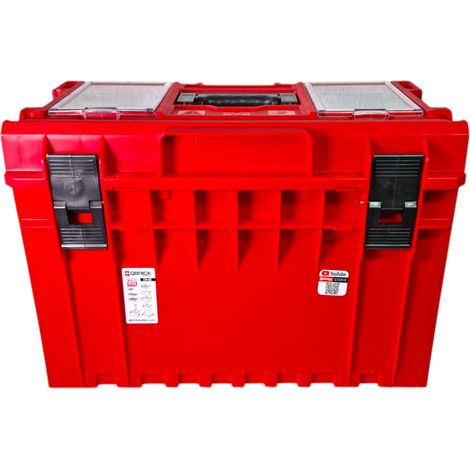 Qbrick System ONE 450 PROFI RED ULTRA HD Custom Werkzeugkoffer modularer Organizer 585 x 385 x 420 mm 52 l stapelbar IP66 - alte Version (1/5)