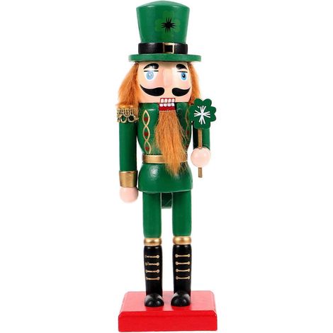 Casse-noisette en bois créatif, ornement de soldat de bois créatif, jolie décoration intérieure-25x7.5cm-Green (1/3)