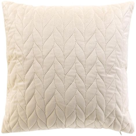 Housse de coussin +encart 40 x 40 cm velours uni daisy Naturel (1/3)