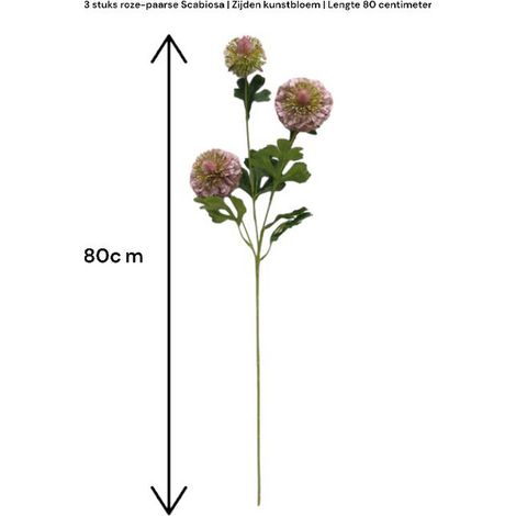 Fleur Artificielle de Scabieuse en Soie Violette 80 cm avec 2 Têtes pour Décoration de Vase - PANGIVO (1/5)