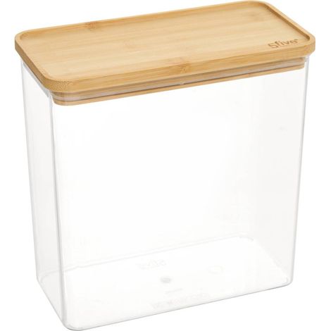 Rechteckige aufbewahrungsbox mit bambusdeckel „eske“, 3 l, transparent - 5five (1/4)