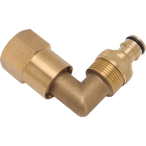 Raccord coudé en laiton 3/4 po, filetage femelle, adaptateur de tuyau universel à rotation, bon joint d'étanchéité pour l'arrosage